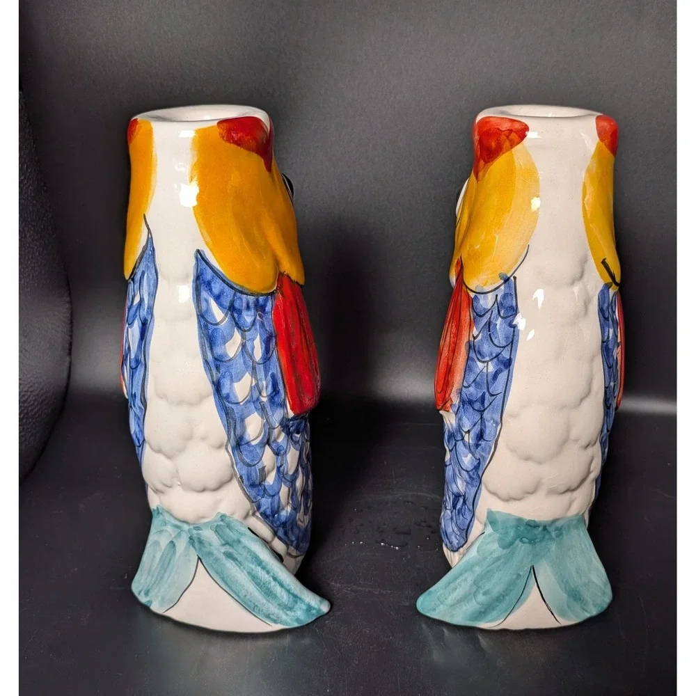 Vintage Italian Potter~Fish Candlestick Holders~Santo Stefano Di Camastra